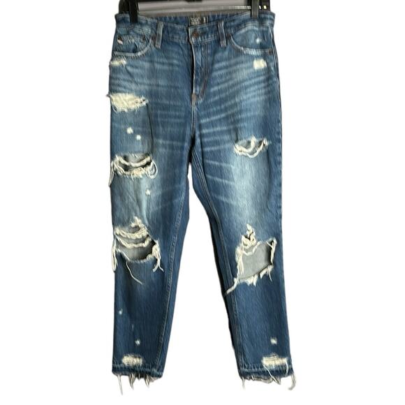 Abercrombie & Fitch Annie High Rise Straight Leg Distressed Jeans Size 6/28 - Picture 1 of 8